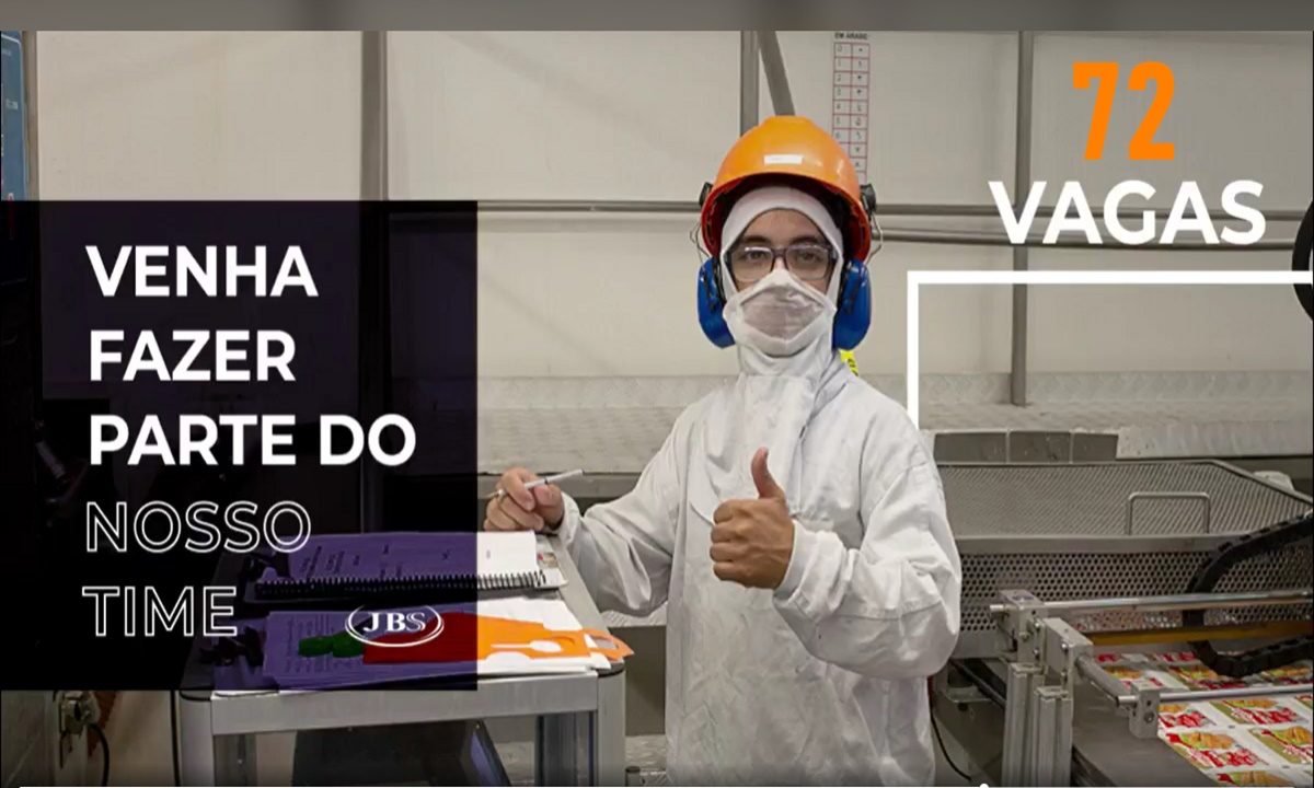 JBS, a maior processadora de carne no mundo, convoca para 72 vagas de ensino fundamental, médio e superior em Itajaí, RJ, SP, MS e RO