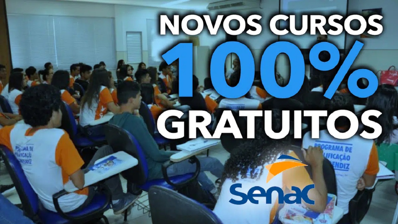 Senac oferece mais de 3 MIL vagas em cursos gratuitos nas áreas de Tecnologia, Beleza, saúde, idiomas e gestão