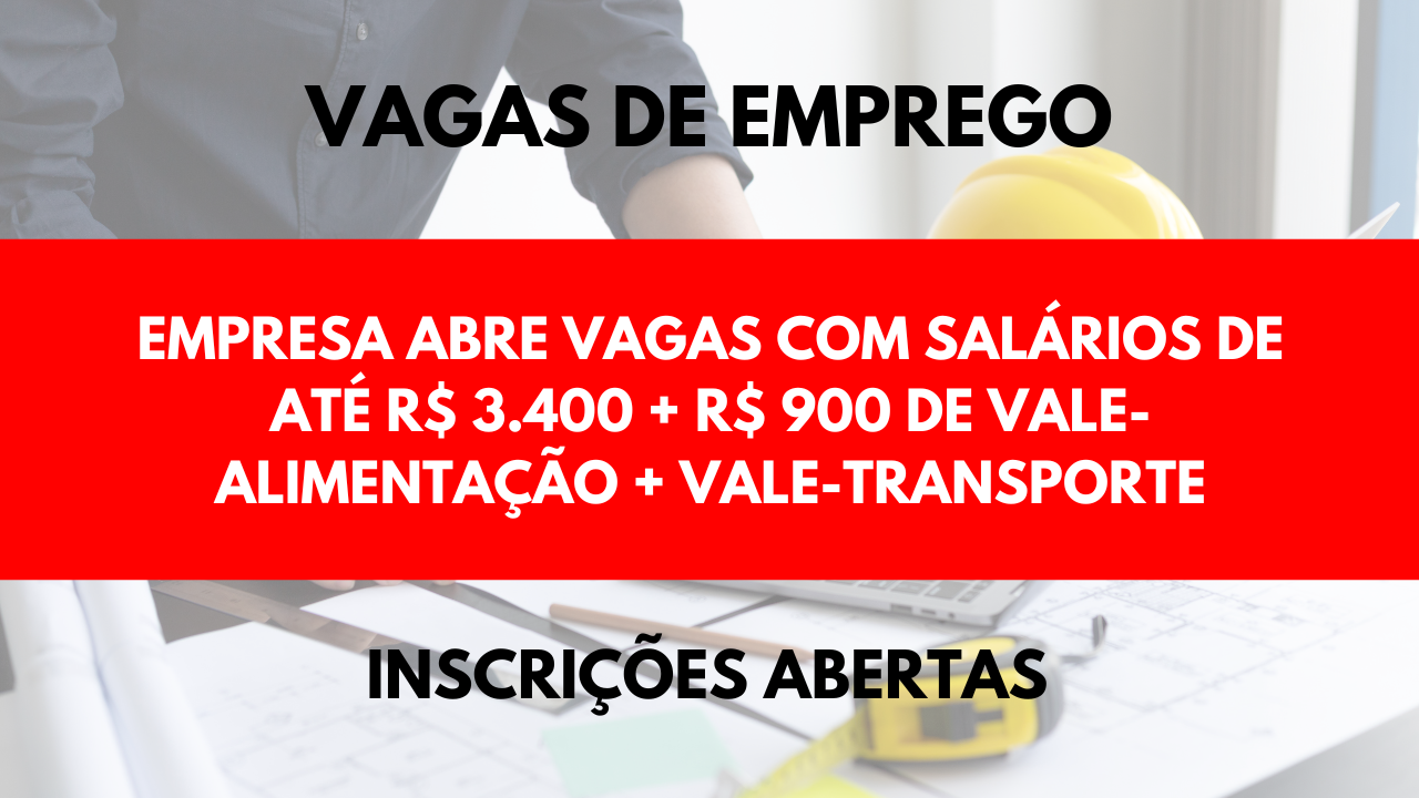 Trinity Engenharia abre vagas de emprego para atuar em Vitória, no Espírito Santo. As oportunidades possuem salários e benefícios atrativos.