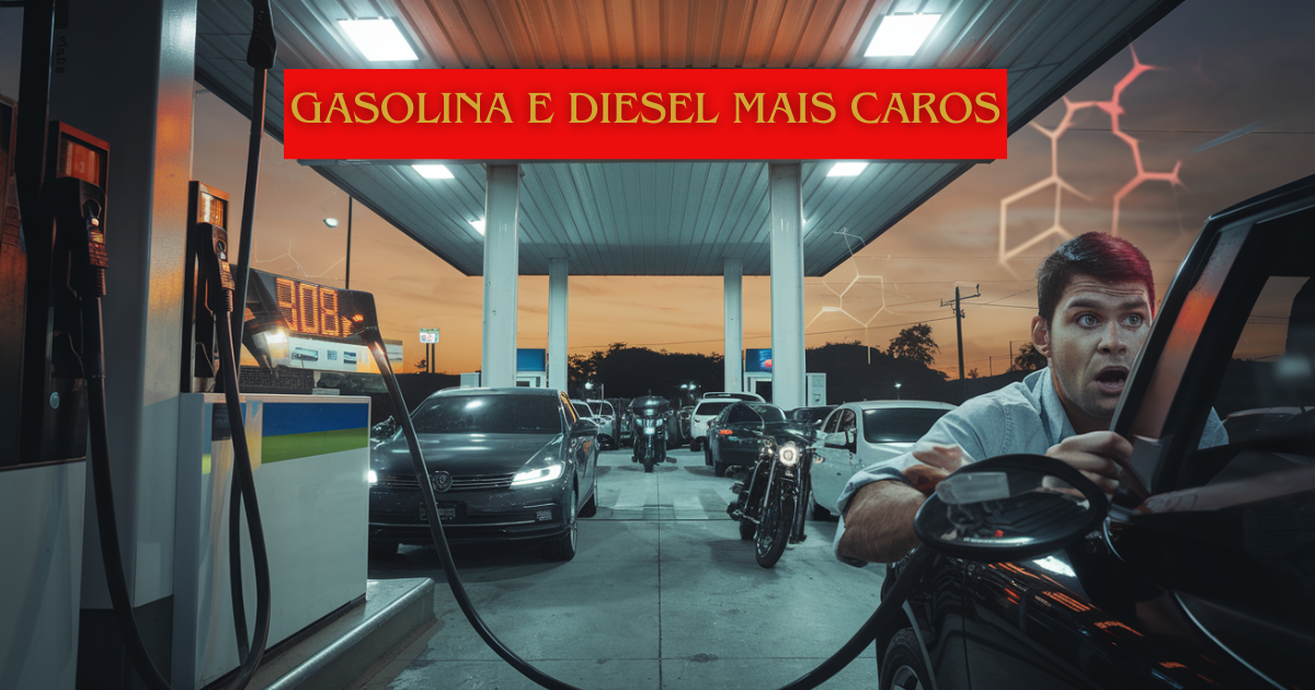 A partir de 1º de fevereiro, gasolina e diesel terão aumento devido ao reajuste do ICMS, pressionando a inflação e o bolso do consumidor. (Imagem: Reprodução/Canva)