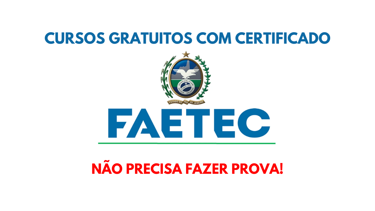 FAETEC abre inscrições para cursos gratuitos de qualificação profissional e formação inicial, com vagas para diversas áreas.