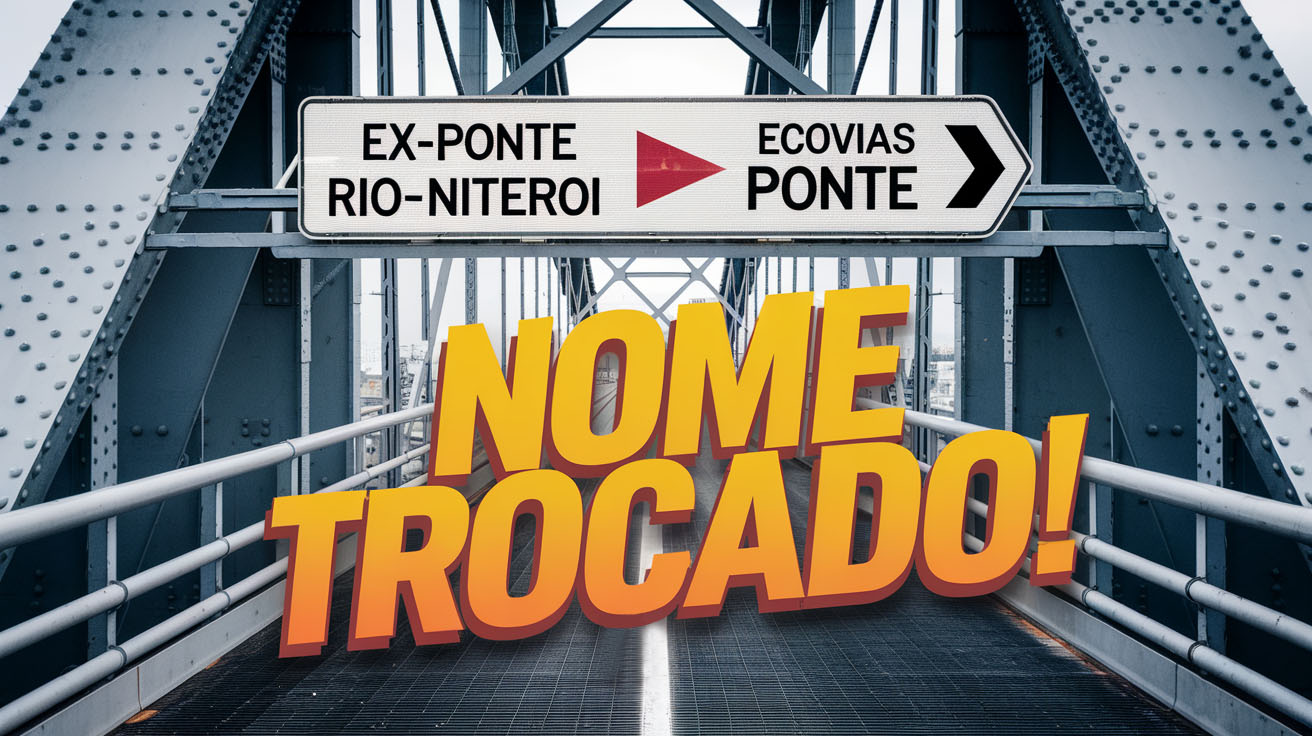 Após 50 anos, a icônica Ponte Rio-Niterói muda de nome! Agora, a ligação entre Rio e Niterói passa a se chamar "Ecovias Ponte".Após 50 anos, a icônica Ponte Rio-Niterói muda de nome! Agora, a ligação entre Rio e Niterói passa a se chamar "Ecovias Ponte".