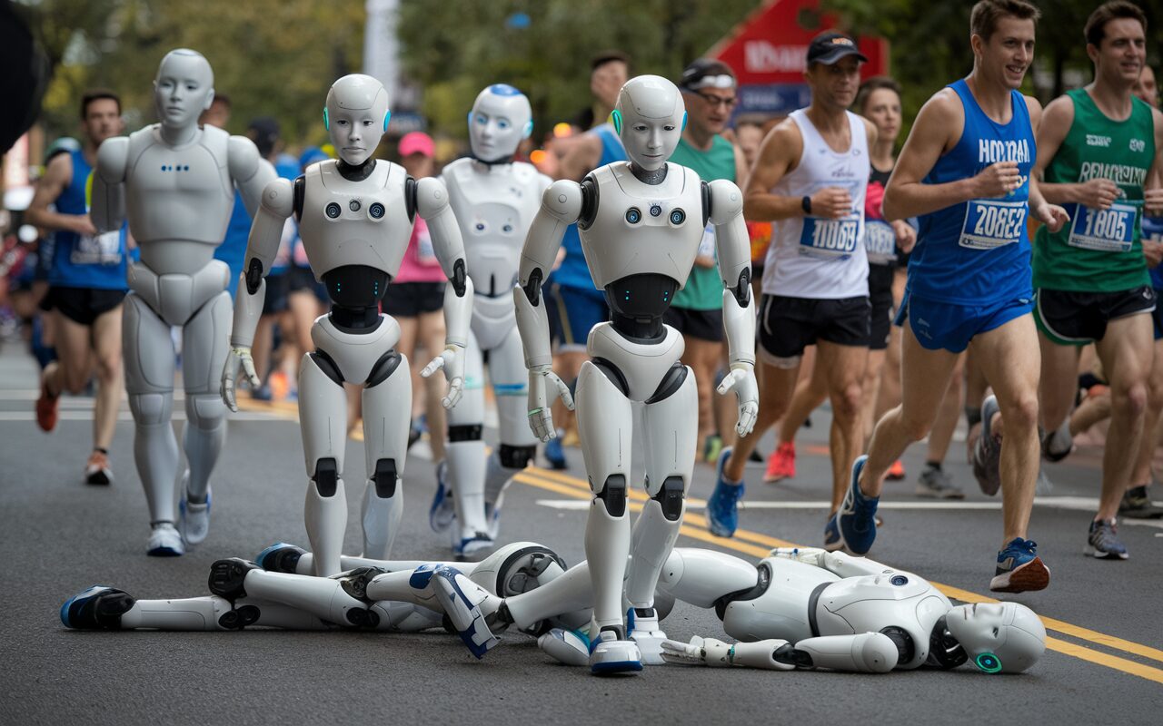 Robôs humanoides participam de primeira meia maratona e não conseguem superar desempenho humano em teste inédito