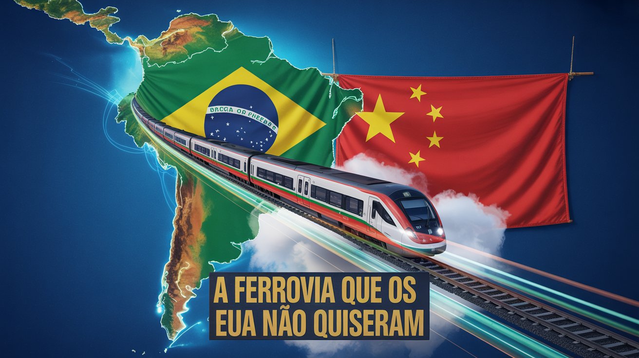 Ferrovia bilionária Brasil-China ressurge em 2025, conecta Atlântico ao Pacífico e promete revolucionar a logística e exportações nacionais.