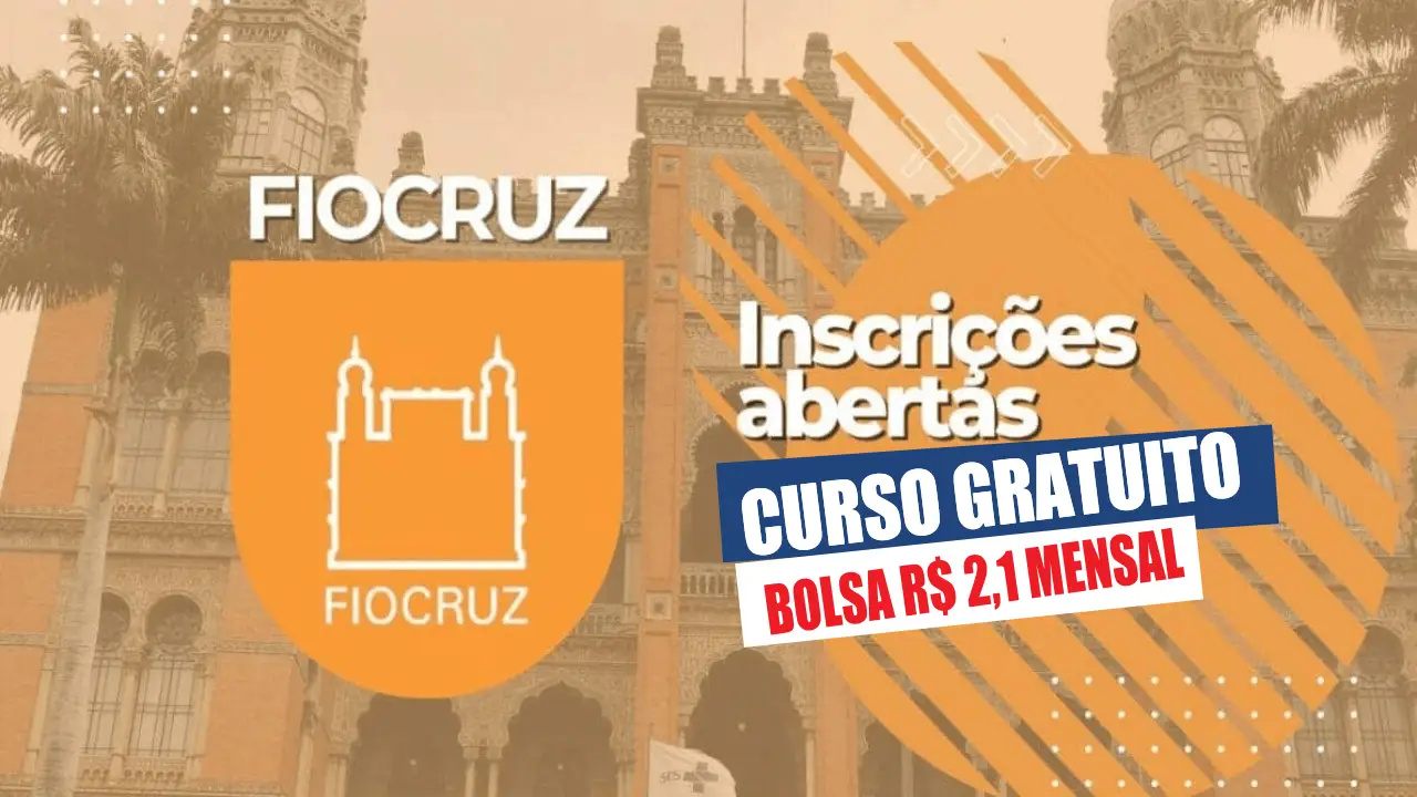 Fiocruz abre edital de mestrado gratuito com bolsas de R$ 2.100 e certificado garantido para quem deseja se especializar na área da saúde