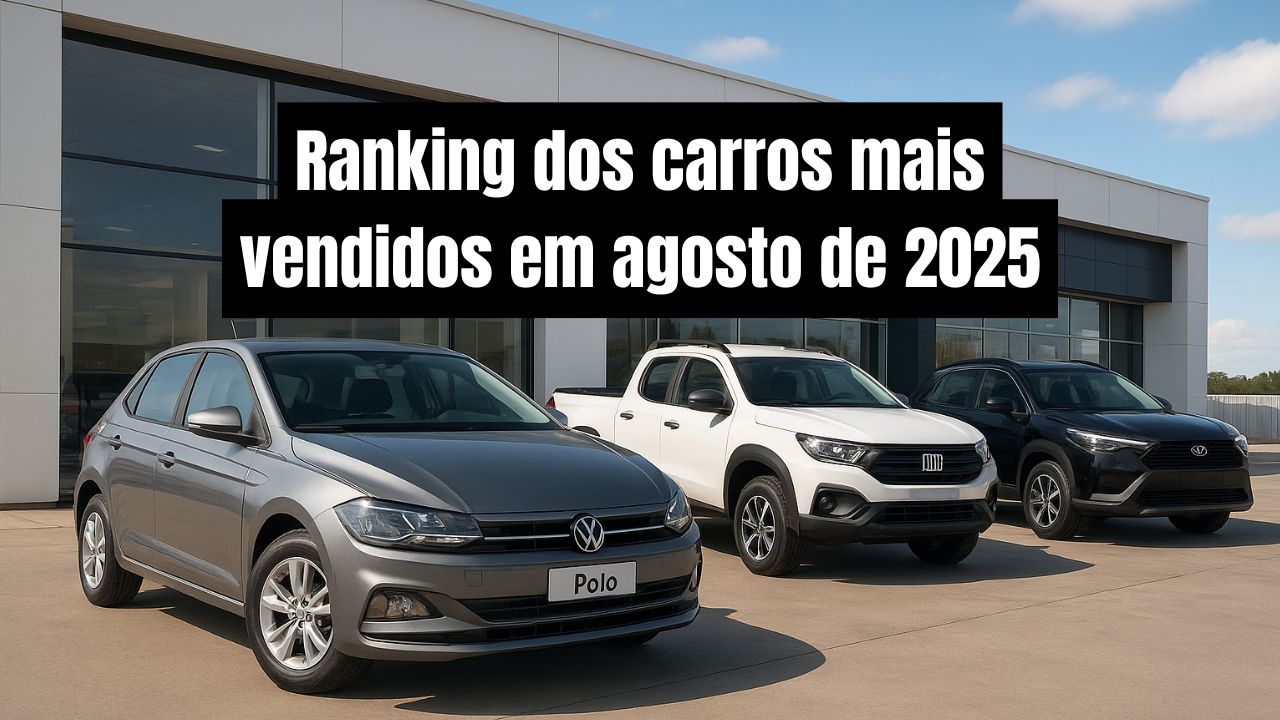 Volkswagen Polo foi o carro mais vendido em agosto de 2025 no Brasil, superando a picape Strada. Veja ranking completo, destaque dos SUVs.