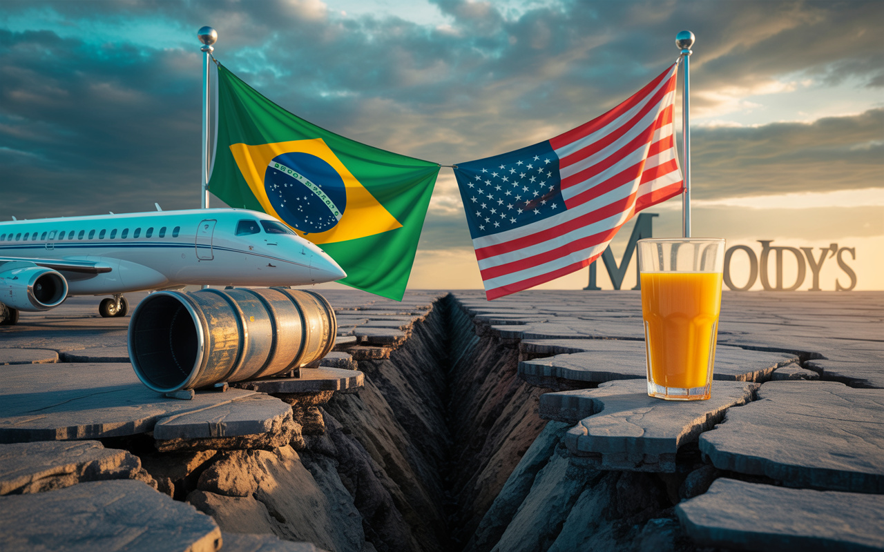 Após EUA zerar tarifas para café, cacau e especiarias de parceiros alinhados, Moody’s alerta que condenação de Bolsonaro pode reverter isenções tarifárias para produtos brasileiros como petróleo, suco de laranja e aeronaves - risco bilionário para exportadores