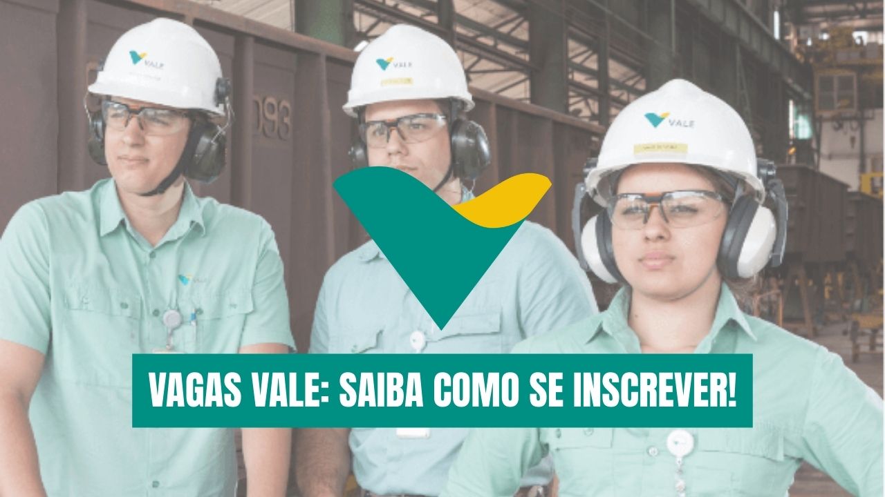 A Vale abriu 10 vagas de emprego para operador de equipamentos em Canaã dos Carajás (PA). Inscrições vão de 12 a 18 de setembro de 2025.