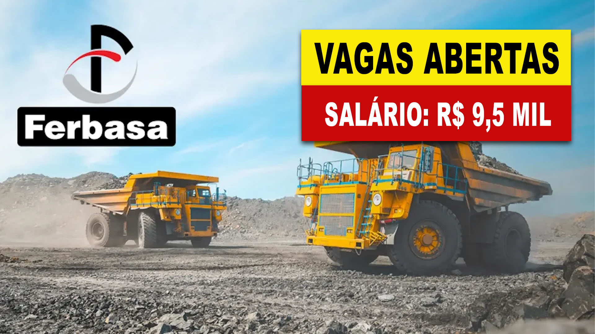 Ferbasa abre vagas de emprego com salário de R$ 9,5 mil para pessoas sem experiência, recém formadas em engenharias e geociências na Bahia