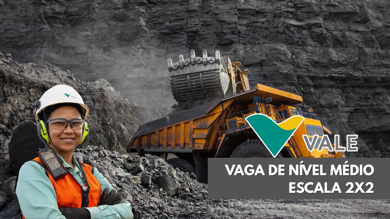 Mineradora Vale abre vaga de nível médio para trabalhar 2 dias e folgar 2 dias