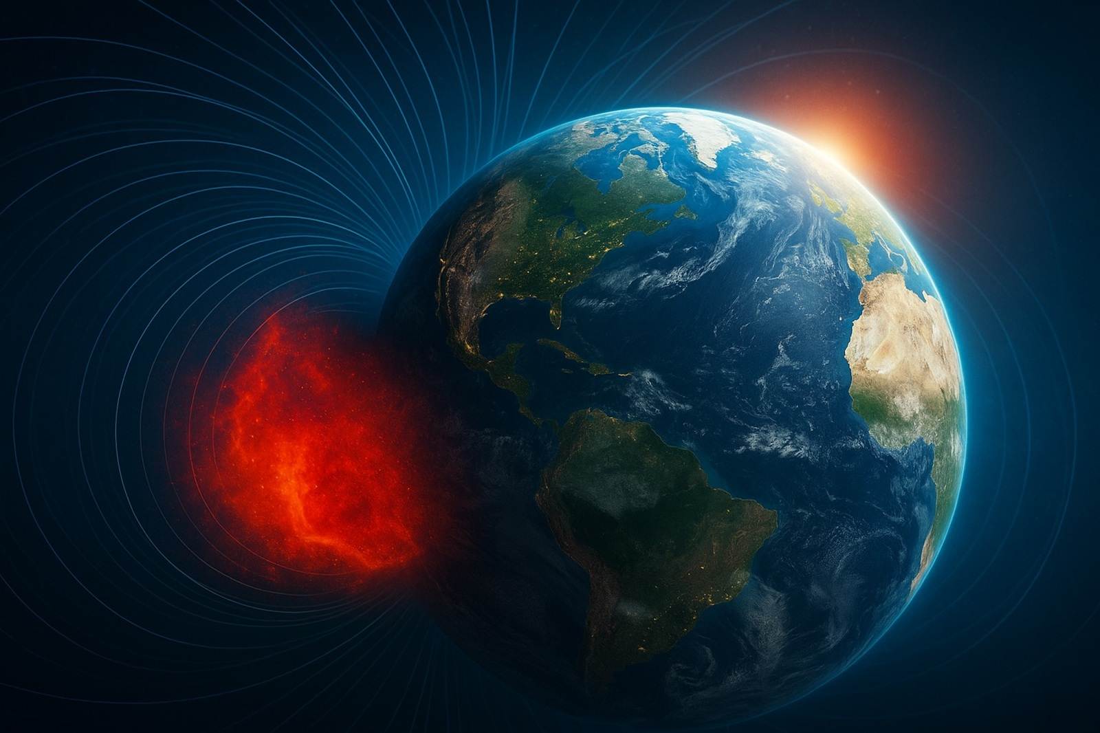 Pesquisadores apontam expansão rápida da Anomalia do Atlântico Sul, que enfraquece o campo magnético e aumenta riscos para satélites