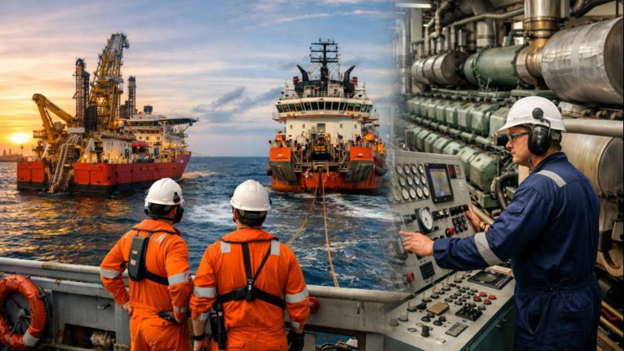 Oceânica abre vaga para Oficial de Máquinas em Operações Offshore, com atuação em PLSV e AHTS, foco em Manutenção Naval e Segurança Marítima.