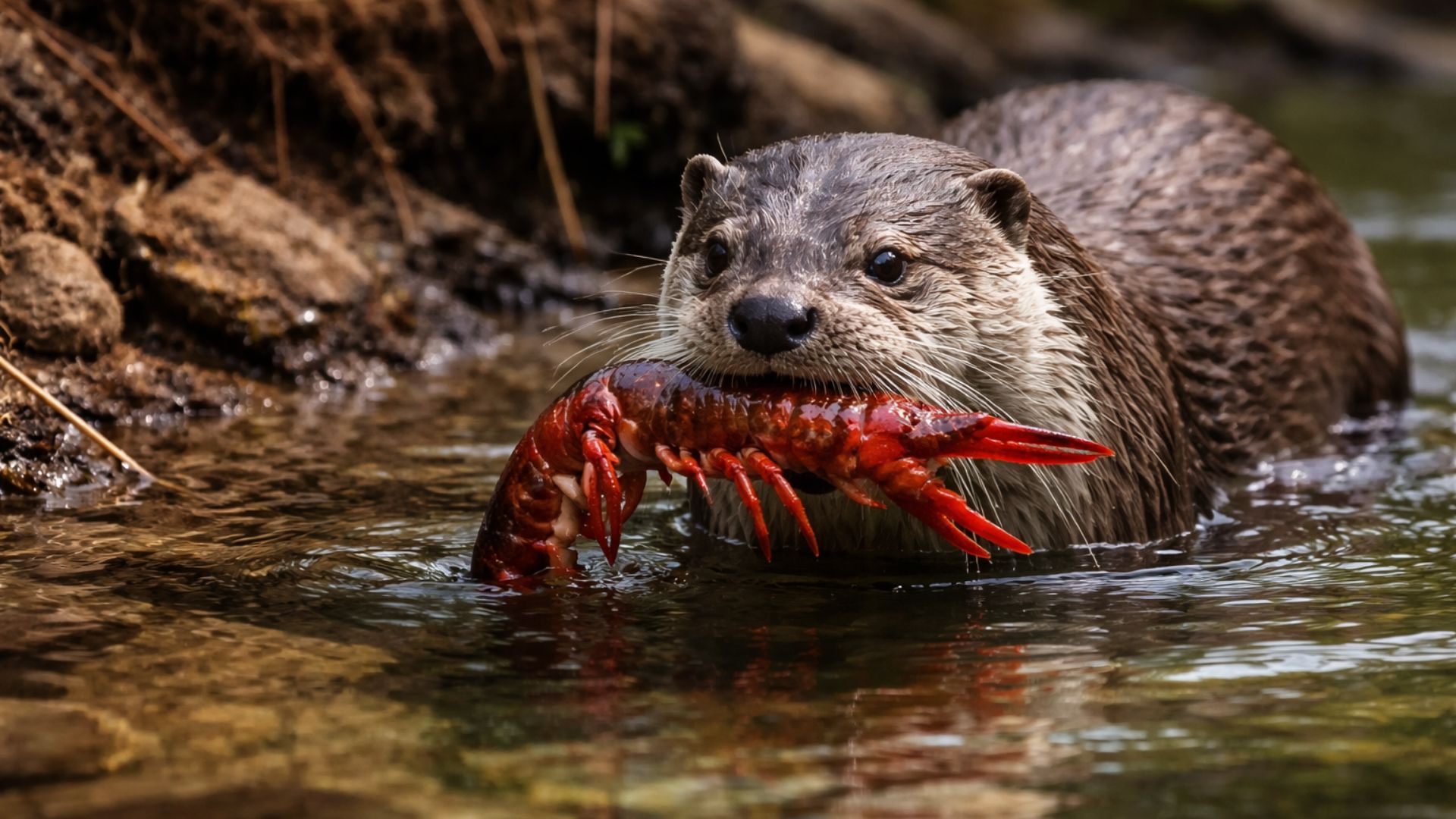 Lontras voltam aos rios do Reino Unido e passam a devorar lagostins invasores, revelando danos ecológicos e ajudando cientistas a mapear a praga.