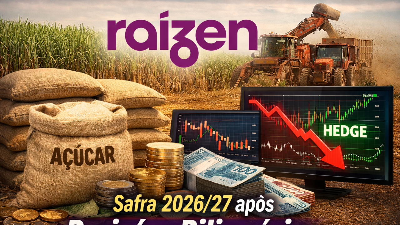 Raízen trava 60% do açúcar futuro com hedge e reage à queda no preço do açúcar após registrar prejuízo bilionário no trimestre.
