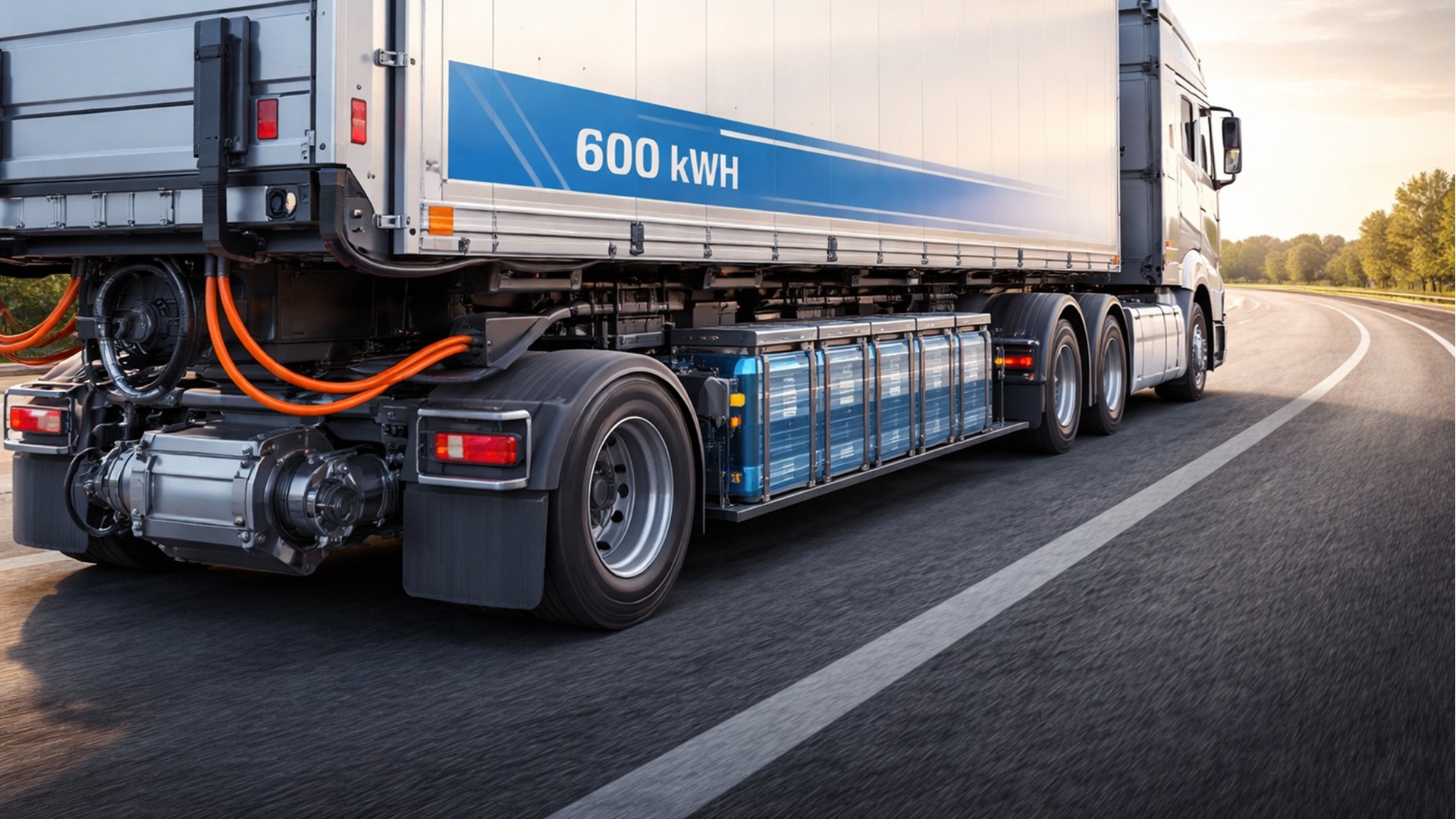 Reboque elétrico com até 600 kWh reduz em até 50% o consumo de diesel e economiza 125.000 litros por caminhão ao ano.