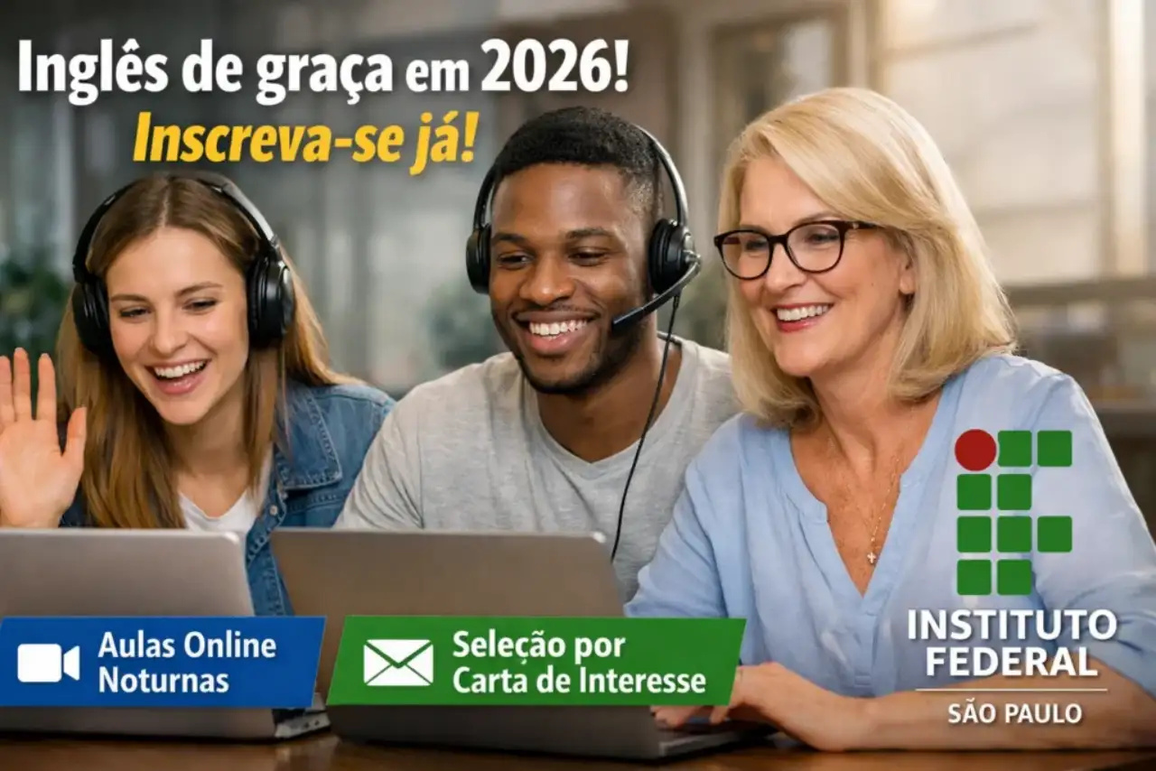 Estude inglês de graça: IFSP lança edital com dezenas de vagas em curso de inglês online e seleção por carta de interesse