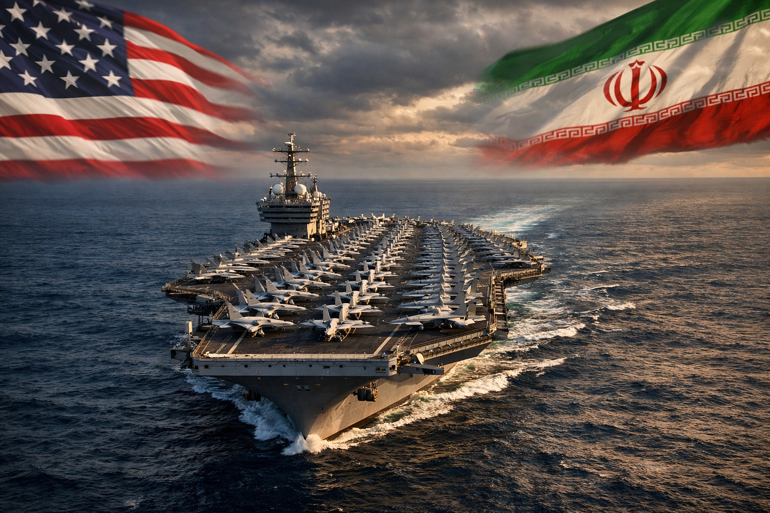 Porta-aviões nuclear dos EUA no Golfo Pérsico em meio à tensão militar com o Irã.