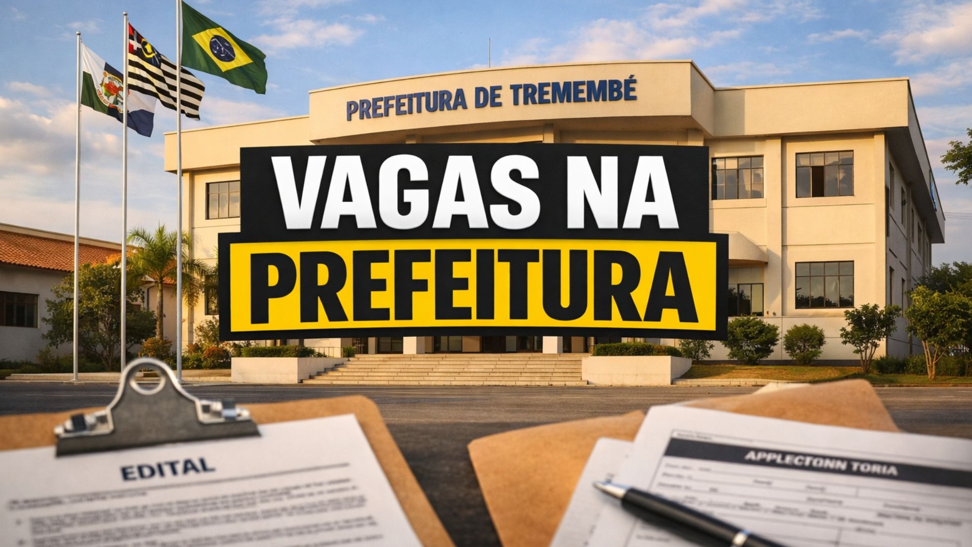 Prefeitura de Tremembé abre concurso público com 256 vagas e salários de até R$ 8.921. Inscrições pela Vunesp vão de 16 de março a 15 de abril.