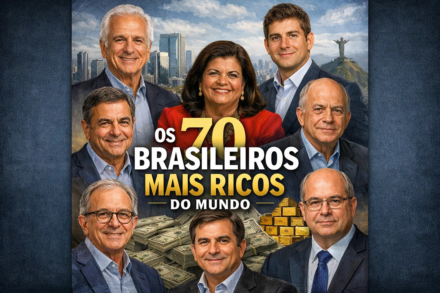 Empresários brasileiros bilionários representando ranking da Forbes dos mais ricos do mundo.