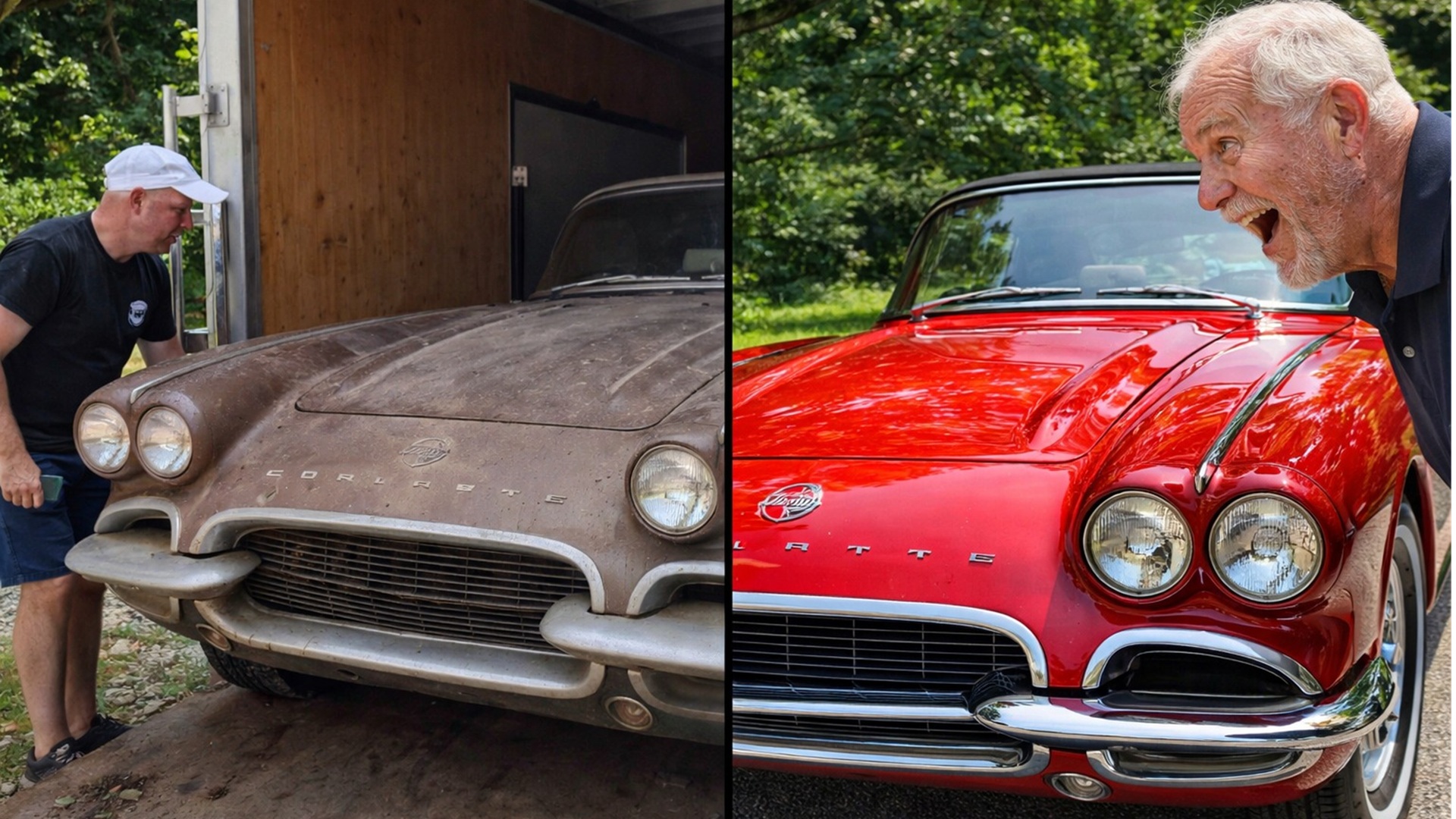 Corvette de 1962 ficou 53 anos abandonado em garagem após ficar sem gasolina em 1972 e agora passa por restauração.